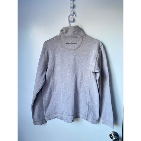 Tommy Bahama S 1/4 Zip Pullover Sweater Beige Tan Cotton Blend Coastal Grandma - Picture 2 of 7
